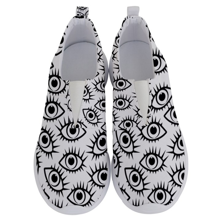 Black and White Cartoon Eyeballs No Lace Lightweight Shoes