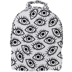 Black And White Cartoon Eyeballs Mini Full Print Backpack by SpinnyChairDesigns