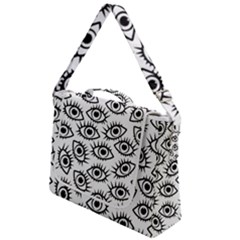 Black And White Cartoon Eyeballs Box Up Messenger Bag by SpinnyChairDesigns