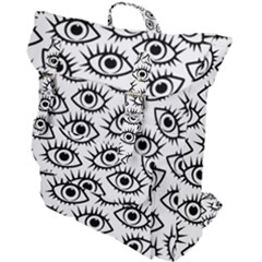 Black And White Cartoon Eyeballs Buckle Up Backpack by SpinnyChairDesigns