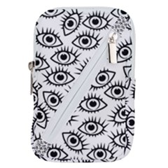 Black And White Cartoon Eyeballs Belt Pouch Bag (small)