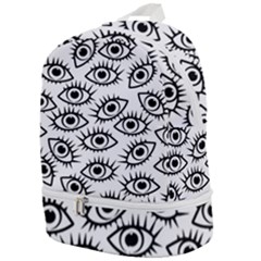 Black And White Cartoon Eyeballs Zip Bottom Backpack by SpinnyChairDesigns