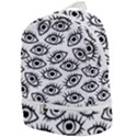 Black and White Cartoon Eyeballs Zip Bottom Backpack View1