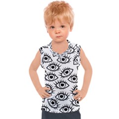 Black And White Cartoon Eyeballs Kids  Sport Tank Top