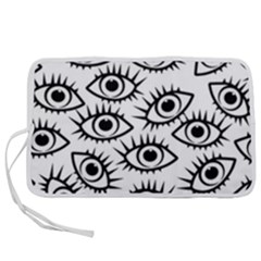 Black And White Cartoon Eyeballs Pen Storage Case (m)