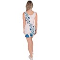 Abstract Blue Flowers on White Bodycon Dress View4