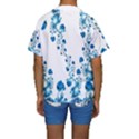 Abstract Blue Flowers on White Kids  Short Sleeve Swimwear View2