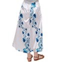 Abstract Blue Flowers on White Satin Palazzo Pants View2