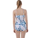 Abstract Blue Flowers on White Boyleg Tankini Set  View2