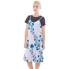 Abstract Blue Flowers On White Camis Fishtail Dress by SpinnyChairDesigns