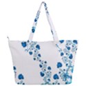 Abstract Blue Flowers on White Full Print Shoulder Bag View2