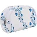 Abstract Blue Flowers on White Makeup Case (Large) View1