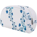 Abstract Blue Flowers on White Makeup Case (Large) View2