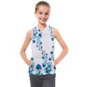 Abstract Blue Flowers on White Kids  Sleeveless Hoodie View1