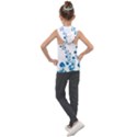 Abstract Blue Flowers on White Kids  Sleeveless Hoodie View2