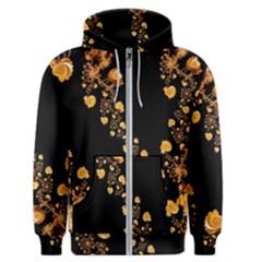 Abstract Gold Yellow Roses On Black Men s Zipper Hoodie by SpinnyChairDesigns