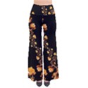 Abstract Gold Yellow Roses on Black So Vintage Palazzo Pants View1