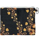 Abstract Gold Yellow Roses on Black Canvas Cosmetic Bag (XXXL) View2