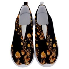 Abstract Gold Yellow Roses On Black No Lace Lightweight Shoes by SpinnyChairDesigns