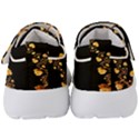 Abstract Gold Yellow Roses on Black Kids  Velcro Strap Shoes View4