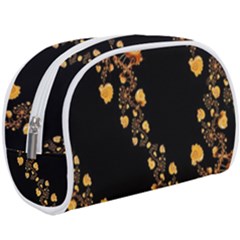 Abstract Gold Yellow Roses On Black Makeup Case (large) by SpinnyChairDesigns