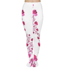 Abstract Pink Roses On White Tights by SpinnyChairDesigns