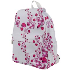 Abstract Pink Roses On White Top Flap Backpack by SpinnyChairDesigns