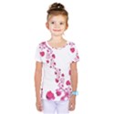 Abstract Pink Roses on White Kids  One Piece Tee View1