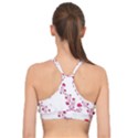 Abstract Pink Roses on White Basic Training Sports Bra View2