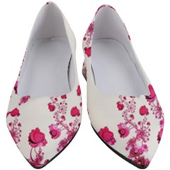 Abstract Pink Roses On White Women s Block Heels 