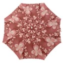 Tea Rose Colored Floral Pattern Straight Umbrellas View1