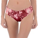 Tea Rose Colored Floral Pattern Reversible Classic Bikini Bottoms View3