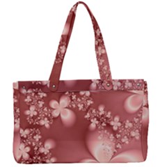 Tea Rose Colored Floral Pattern Canvas Work Bag by SpinnyChairDesigns