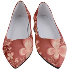 Tea Rose Colored Floral Pattern Women s Block Heels  by SpinnyChairDesigns