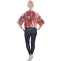 Tea Rose Colored Floral Pattern Mock Neck Tee View2