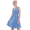 Light Blue Intricate Swirls Pattern Knee Length Skater Dress View1