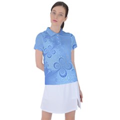 Light Blue Intricate Swirls Pattern Women s Polo Tee