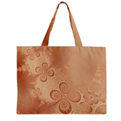 Coral Peach Intricate Swirls Pattern Zipper Mini Tote Bag by SpinnyChairDesigns