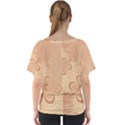 Coral Peach Intricate Swirls Pattern V-Neck Dolman Drape Top View2