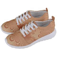 Coral Peach Intricate Swirls Pattern Men s Lightweight Sports Shoes by SpinnyChairDesigns