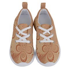 Coral Peach Intricate Swirls Pattern Running Shoes by SpinnyChairDesigns