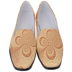 Coral Peach Intricate Swirls Pattern Women s Classic Loafer Heels by SpinnyChairDesigns