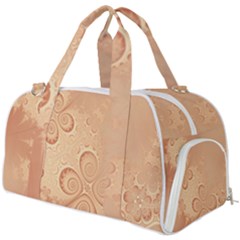 Coral Peach Intricate Swirls Pattern Burner Gym Duffel Bag by SpinnyChairDesigns