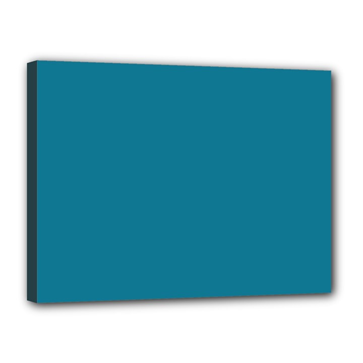 Mosaic Blue Pantone Solid Color Canvas 16  x 12  (Stretched)