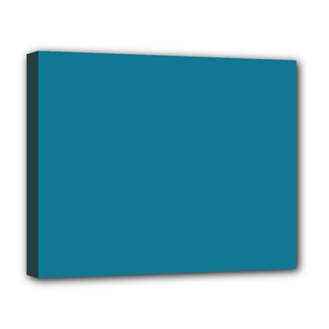 Mosaic Blue Pantone Solid Color Deluxe Canvas 20  X 16  (stretched) by FlagGallery