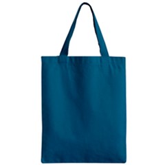 Mosaic Blue Pantone Solid Color Zipper Classic Tote Bag by FlagGallery