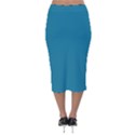 Mosaic Blue Pantone Solid Color Velvet Midi Pencil Skirt View2