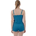 Mosaic Blue Pantone Solid Color Tie Front Two Piece Tankini View2