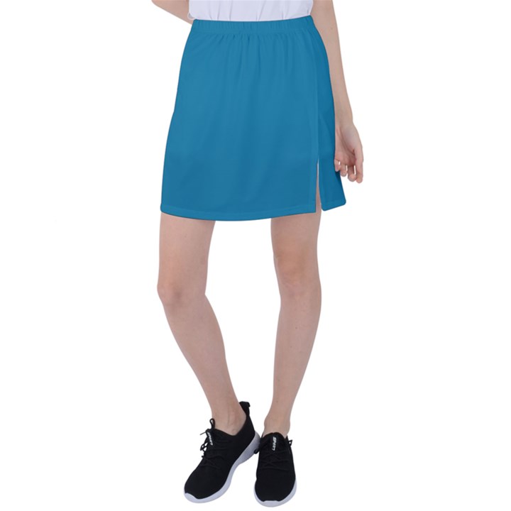 Mosaic Blue Pantone Solid Color Tennis Skirt