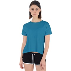 Mosaic Blue Pantone Solid Color Open Back Sport Tee